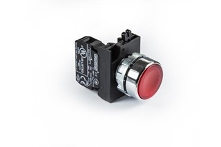 CM Serisi Metal 1NC Yaylı Düz Kırmızı 22 mm Buton